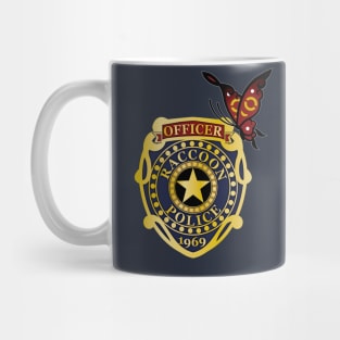 Raccoon City Police Officer Badge + Red Butterfly Mug